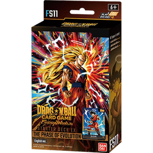 Dragon Ball Card Game Fusion Starter Deck EX The Phase of Evolution English version box by Bandai, featuring Goku artwork on the front.