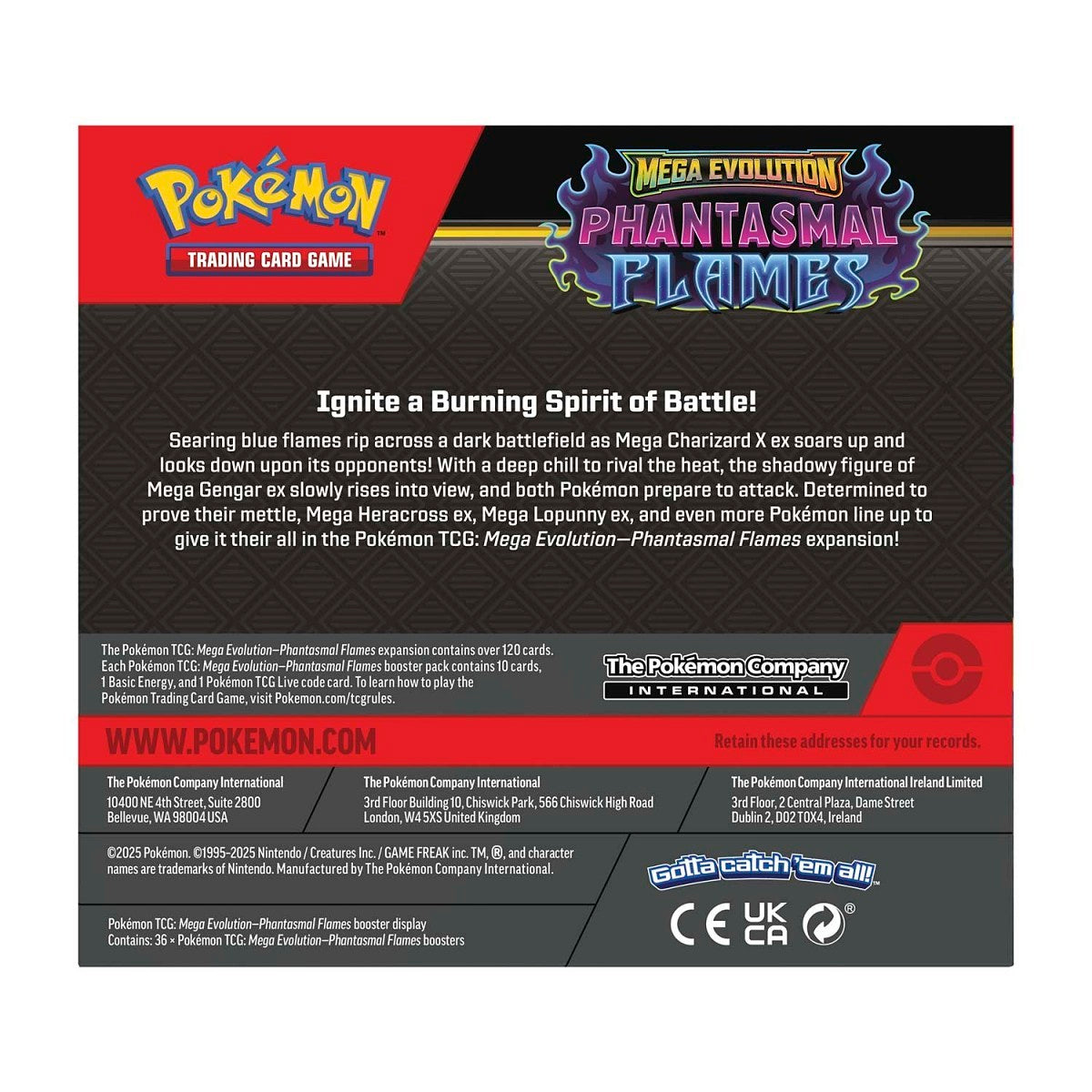 Pokémon TCG: Phantasmal Flames - Booster Display Box (36 Packs)