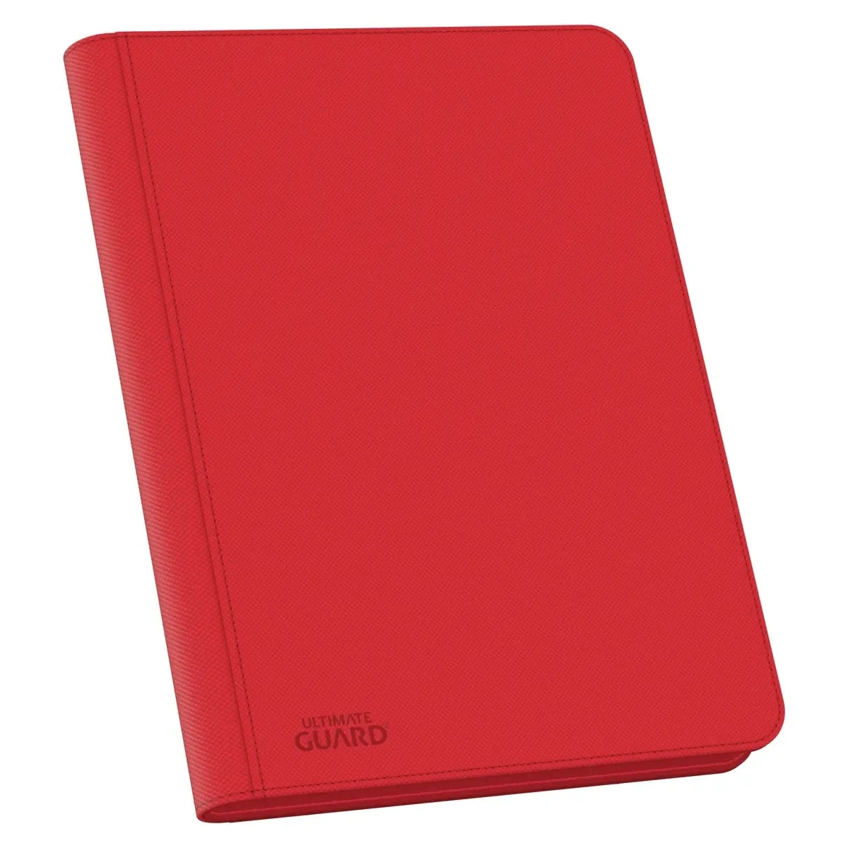 Red card binder with 'Ultimate Guard' branding on a white background
